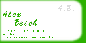 alex beich business card